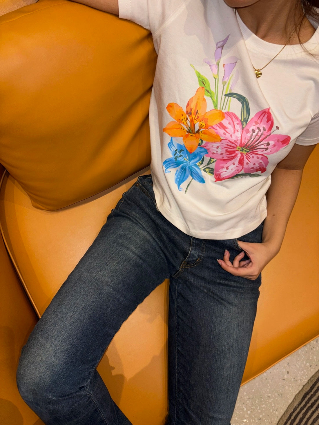 flower slim fit tshirt