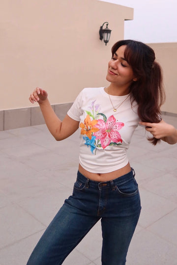 flower slim fit tshirt