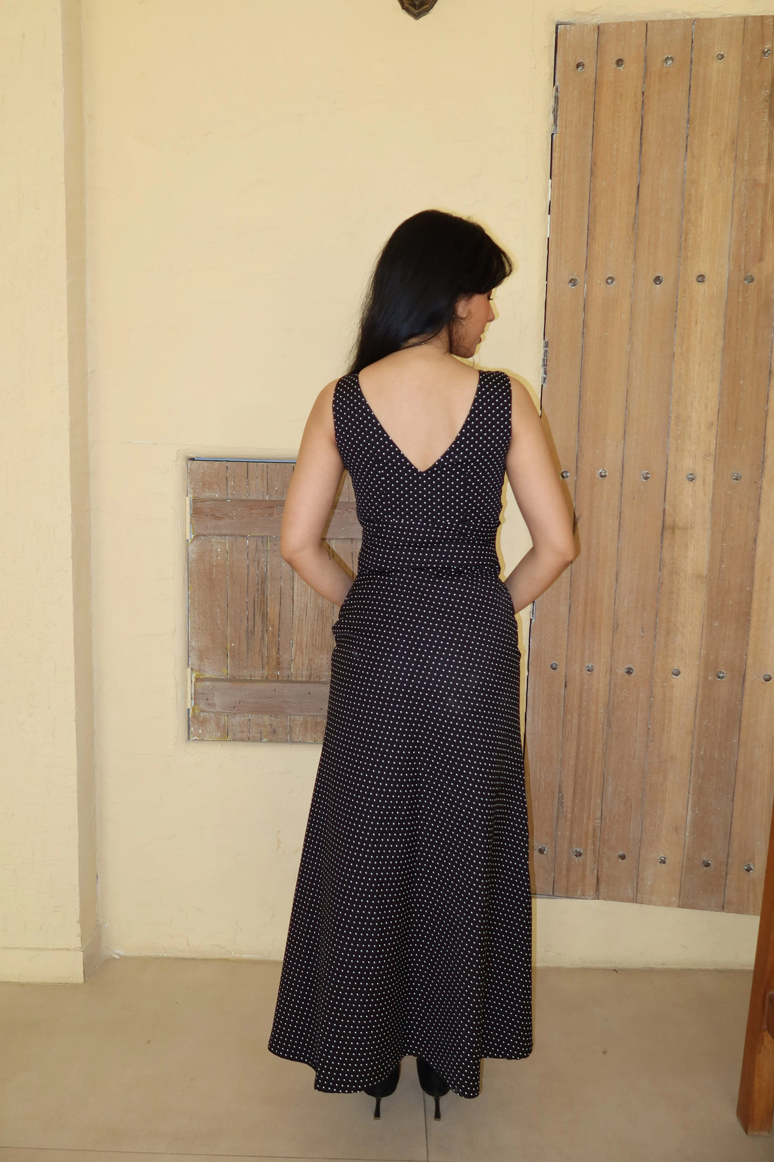 Donna polka dot maxi dress