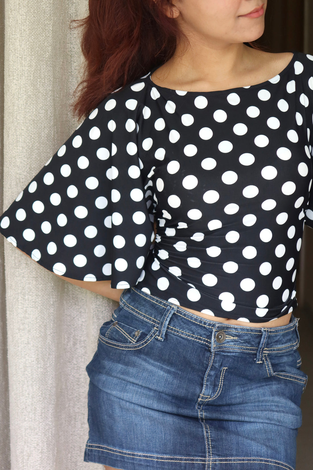 NINA BLACK POLKA TOP