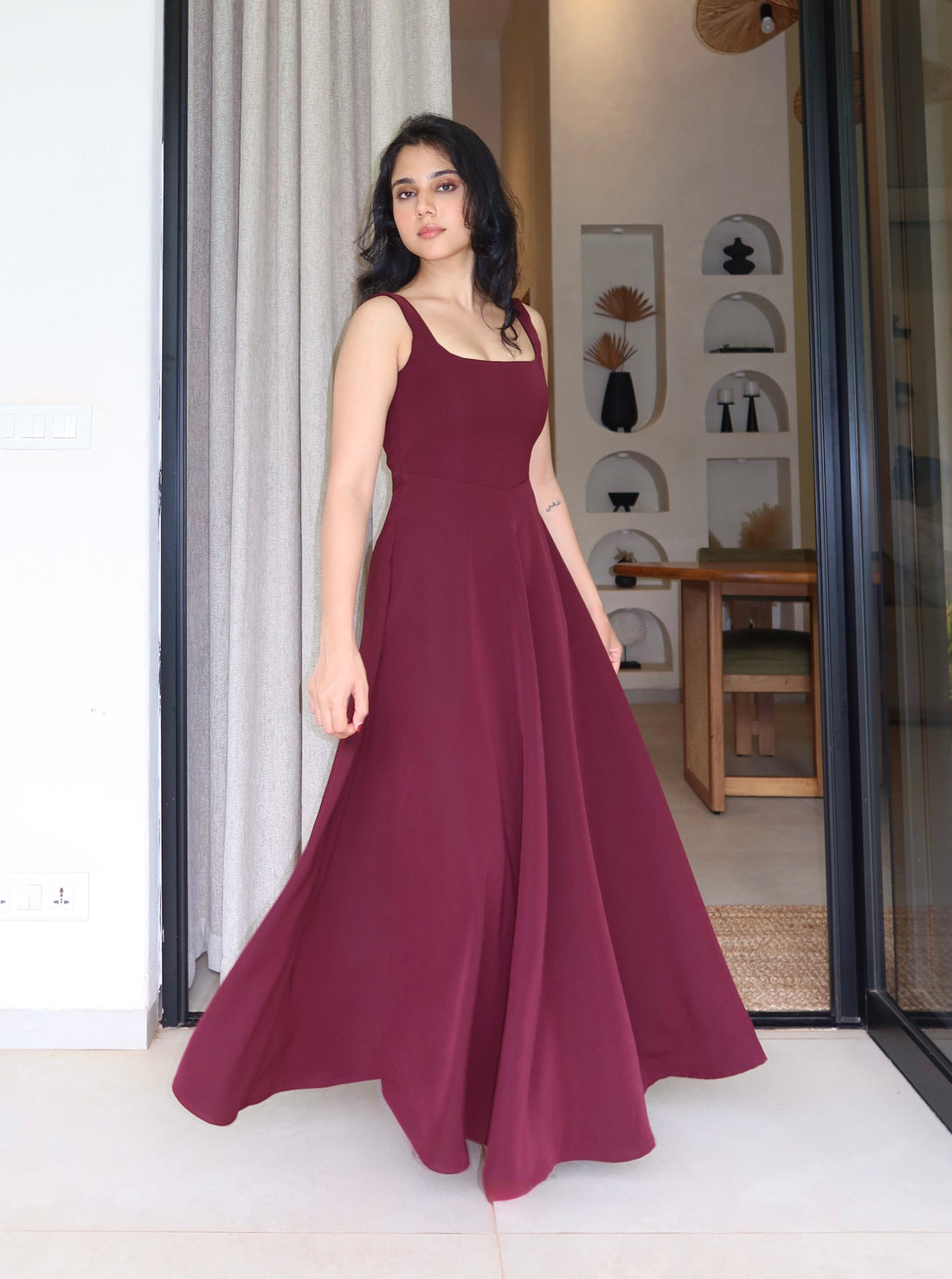 CHLOE DRESS BURGUNDY